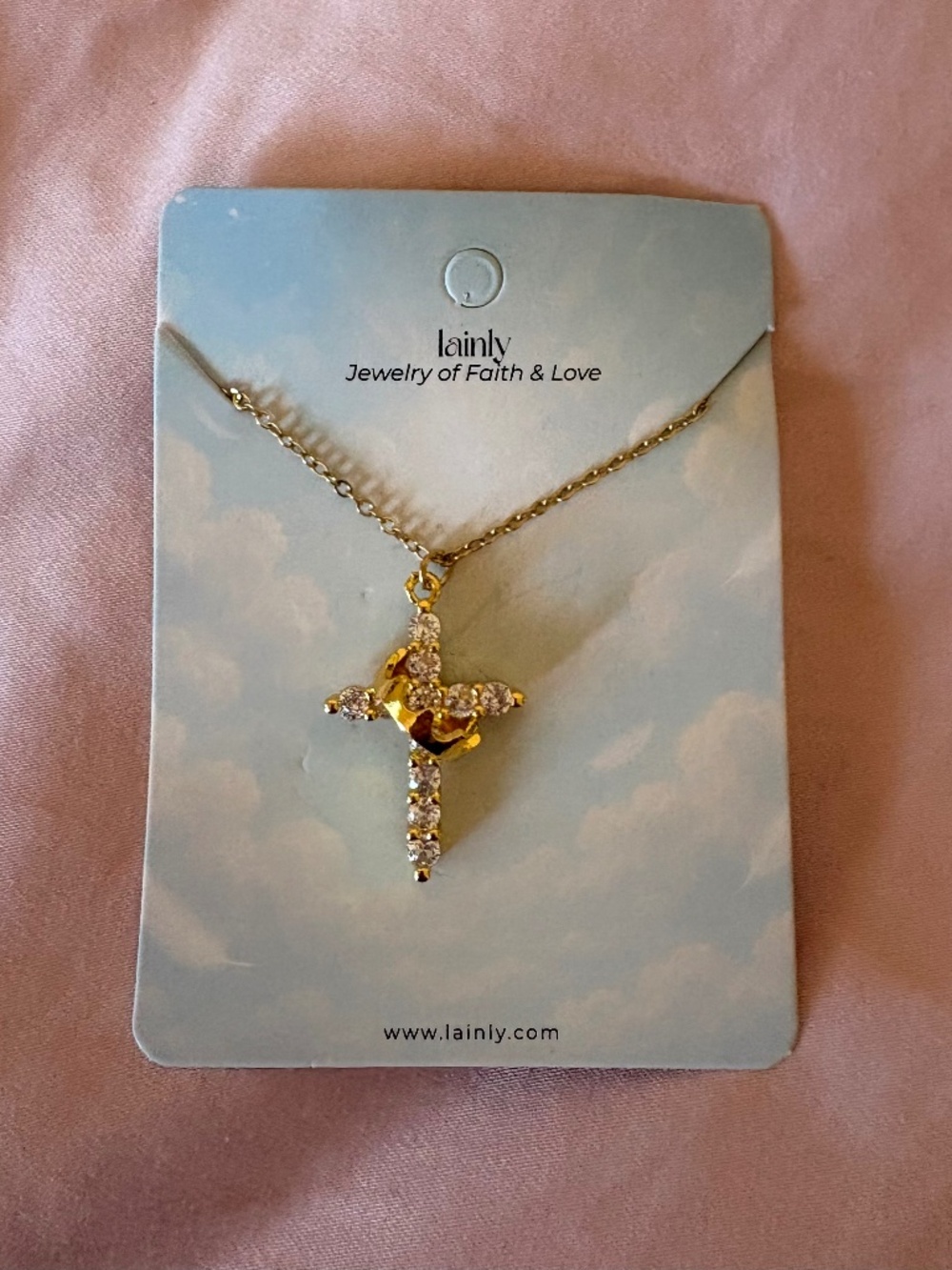 pretty womens gold cross necklace